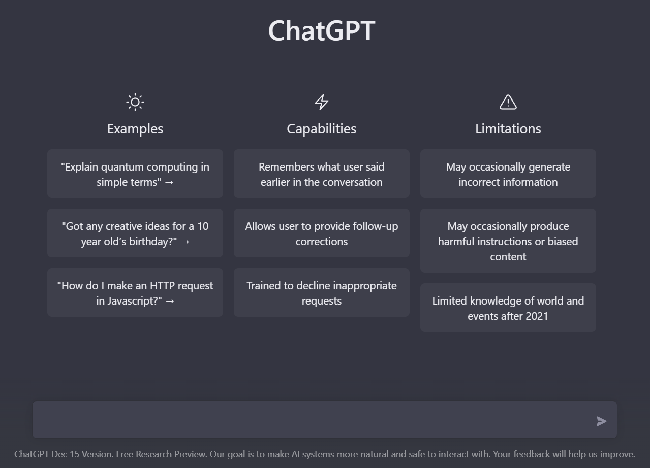 chatgpt interface