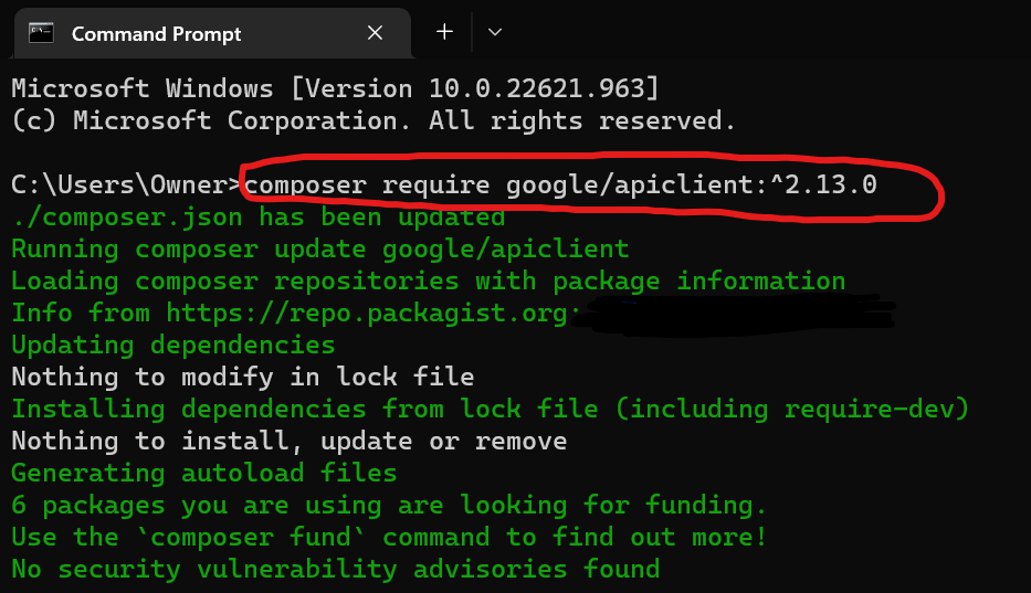 install client library google cmd
