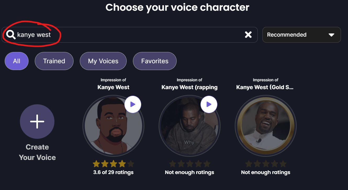 kanye west voice profile